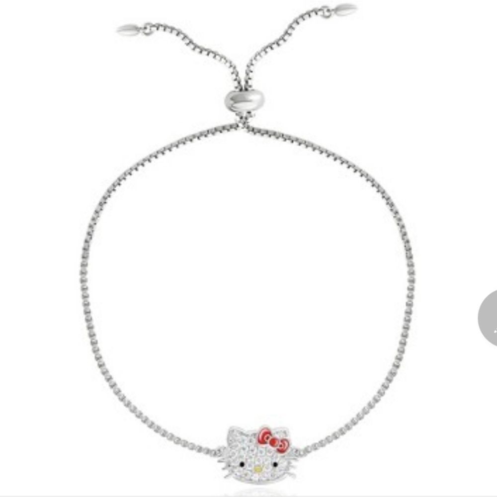 Hello Kitty Sanrio Adjustable CZ‎ Sterling Silver Bracelet